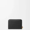 Zipped coin purse in shiny nappa calfskin Black/Squirrel