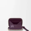 Zipped coin purse in shiny nappa calfskin Clay/Plum