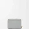 Zipped coin purse in shiny nappa calfskin Shell Grey/Dandelion Zipped coin purse in shiny nappa calfskin Shell Grey/Dandelion
