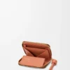 Zipped coin purse in shiny nappa calfskin Tan/Papaya Zipped coin purse in shiny nappa calfskin Tan/Papaya