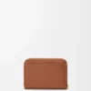 Zipped coin purse in shiny nappa calfskin Tan/Papaya Zipped coin purse in shiny nappa calfskin Tan/Papaya